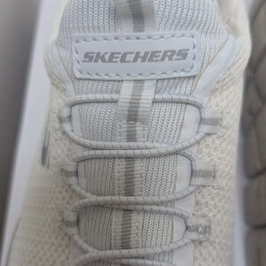 Skechers Women's Cream and Gray Athletic Shoes